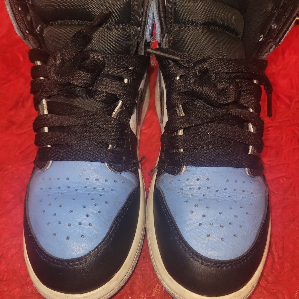 Black and Blue High-Top Sneakers